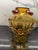 Vintage Amber Hand Blown Glass Vase With Stand For Sale - Image 4 of 8