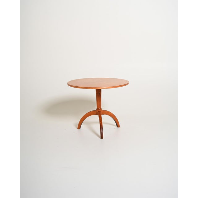 Vintage Swedish Coffee Table with Round Elm Top, 1940s For Sale - Image 9 of 9