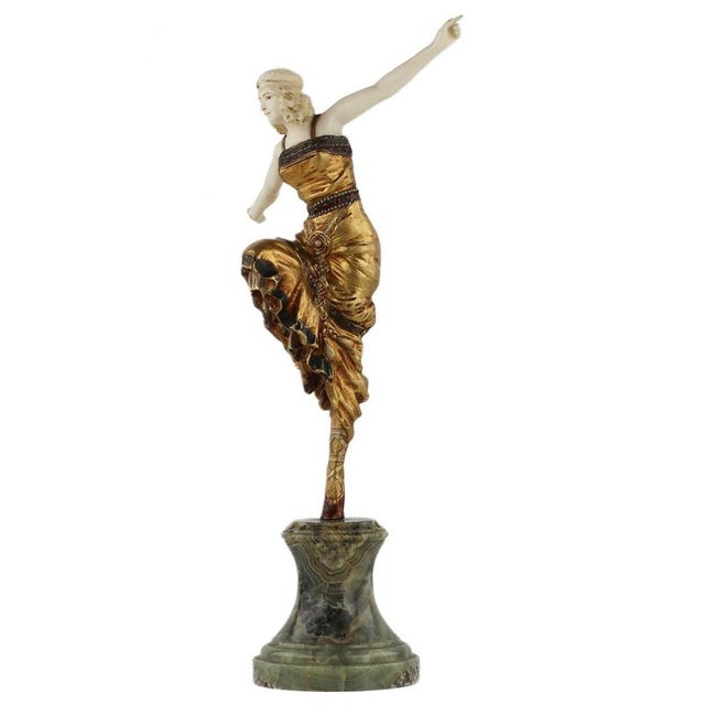 P. Philippe (1870-1930). Chryselephantine figurine. Bronze and ivory. Russian dancer, circa 1920. A magnificent example of...