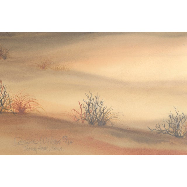 Impressionist Dessie Wilcox "Sandy Hook Farmhouse" Watercolor Landscape 1994 For Sale - Image 3 of 6
