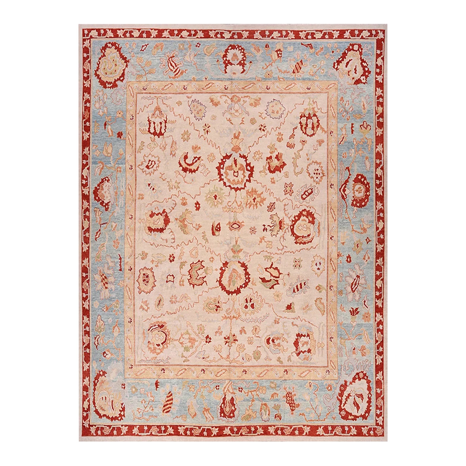 Handwoven Turkish Oushak Area Rug 13x15 | Chairish