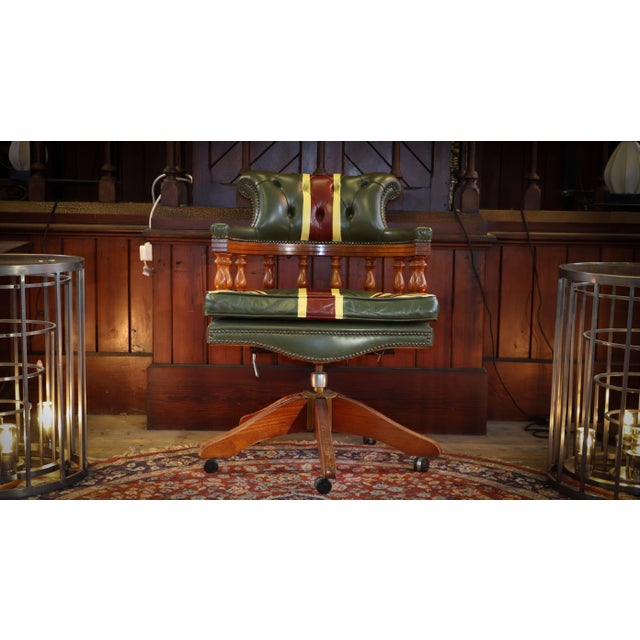 Captain's Swivel Leather Armchair, 2010s For Sale - Image 14 of 18