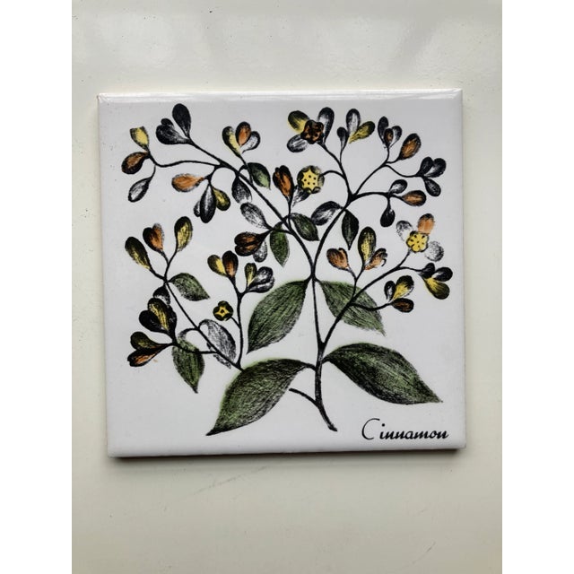 1980s Vintage 1980s H & R Johnson Ltd English Spice Tiles S/4 For Sale - Image 5 of 6