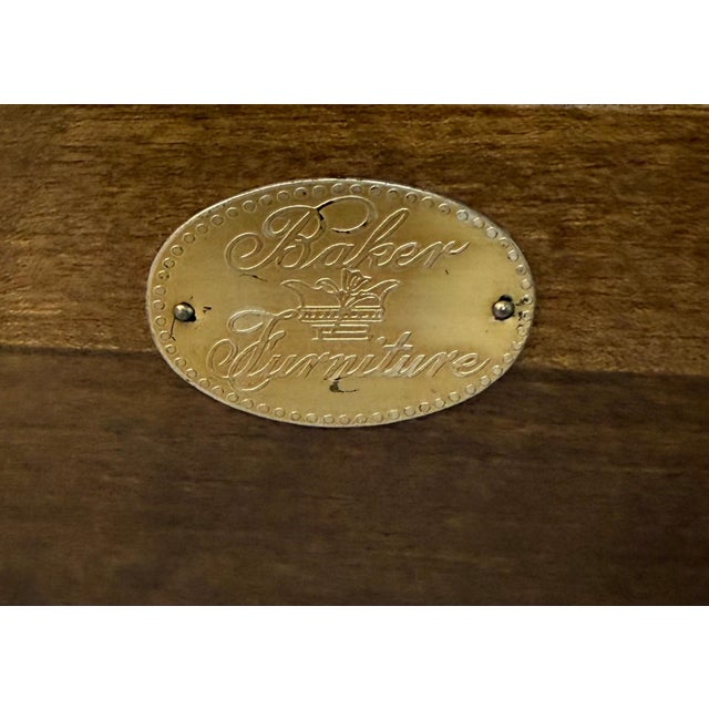 Brown Vintage Baker Furniture Hollywood Regency Walnut King Size Headboard For Sale - Image 8 of 8