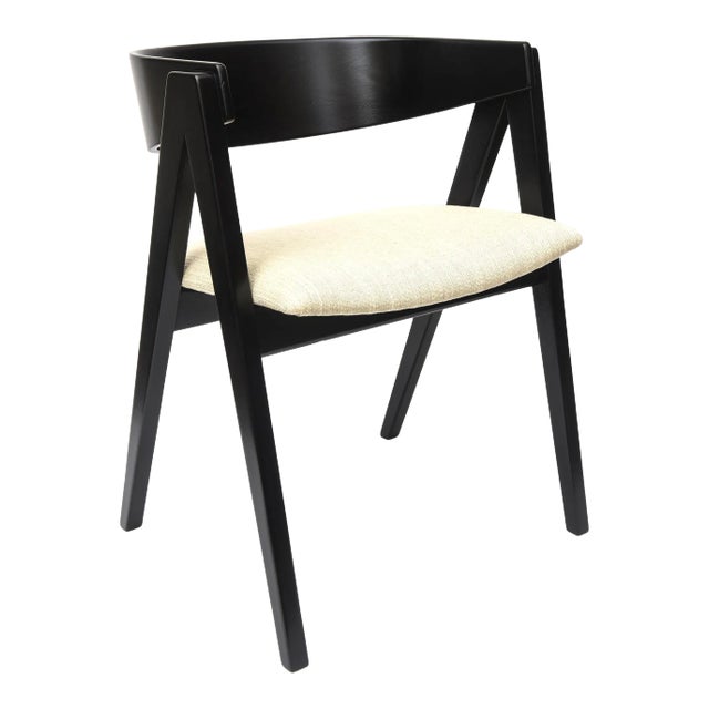 Vintage Compass Side Chair by Allan Gould, 1948, Wood and Upholstery, Restored For Sale