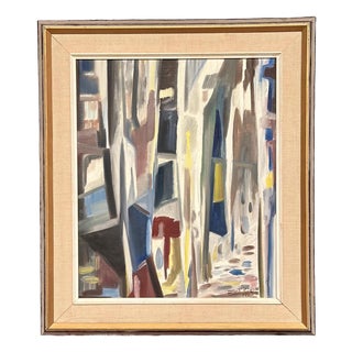 Kurt Persson, Abstract Alley, 1960s, Oil Painting on Canvas, Framed For Sale
