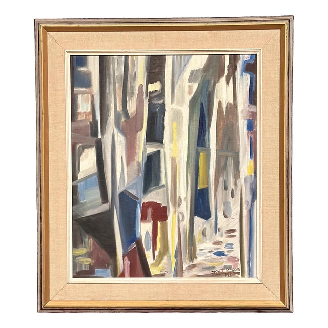 Kurt Persson, Abstract Alley, 1960s, Oil Painting on Canvas, Framed For Sale