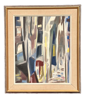 Kurt Persson, Abstract Alley, 1960s, Oil Painting on Canvas, Framed
