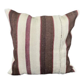 Turkish Hemp Pillow Cushion Natural Beige Brown Pillow Cushion Cover 24"x24" For Sale