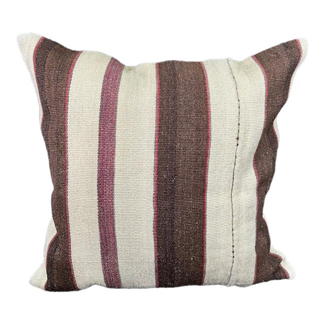 Turkish Hemp Pillow Cushion Natural Beige Brown Pillow Cushion Cover 24"x24" For Sale