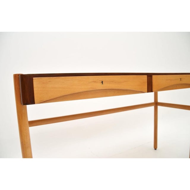 Brown Vintage Swedish Walnut Desk by Bertil Fridhagen for Bodafors, 1960s For Sale - Image 8 of 11