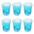 Summer Kampari 6-Piece Set Glass Tumblers, Aqua Blue For Sale