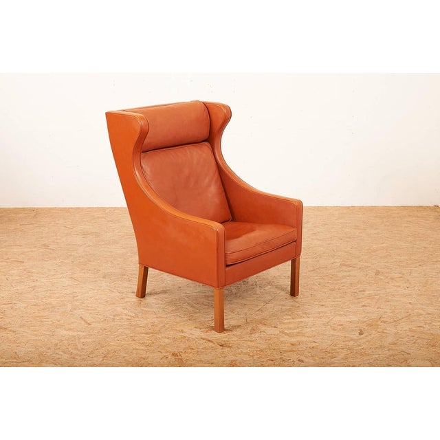 Model 2204 Wingback Armchair in Wood and Leather by Børge Mogensen for Frederica, 1963 For Sale - Image 15 of 16