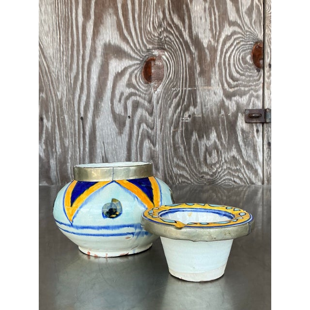 Metal Vintage Boho Moroccan Ashtray For Sale - Image 7 of 10