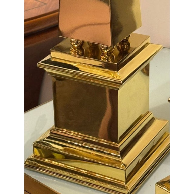 Pair of French Brass Obelisks For Sale In Dallas - Image 6 of 8