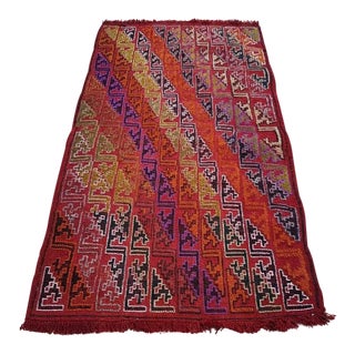 1970s Vintage Embroidered Turkish Rug - 1′9″ × 3′1″ For Sale