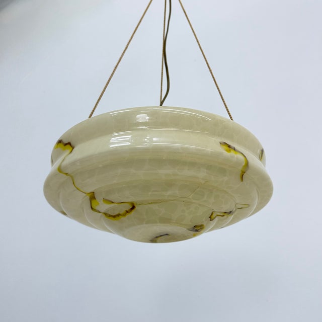 Art Deco Glass Hanging Lamp, 1950s For Sale - Image 12 of 18