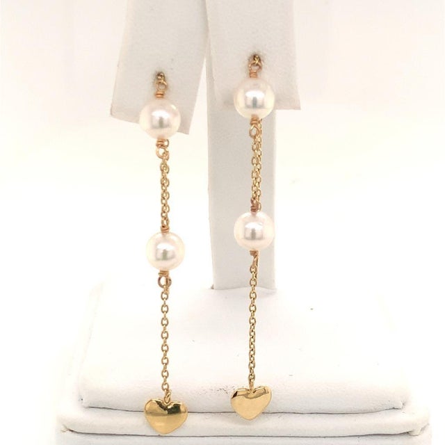 Akoya Pearl Earrings 14k Yellow Gold Certified For Sale - Image 9 of 16