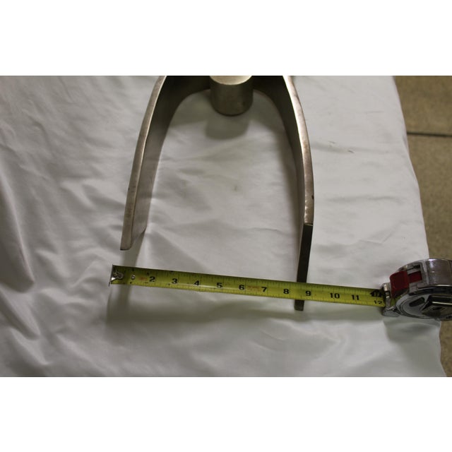 Mid-Century Modern Modern/Art Deco Silver Andirons For Sale - Image 3 of 17