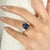 8.55 Carat Blue Sapphire Diamond Three-Stone Engagement Ring in 18k White Gold featuring natural blue sapphire of 8.55...