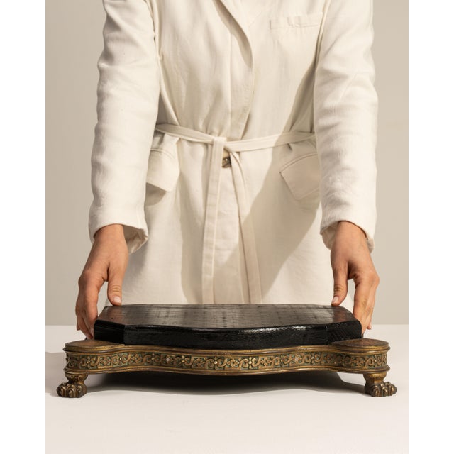 Wood 19th Century France Black Wood Pedestal For Sale - Image 7 of 18