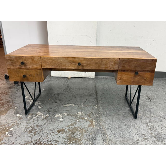 Design Plus Gallery presents the Atwood Rustic Industrial Desk from Crate & Barrel. Contemporary in design with rustic...
