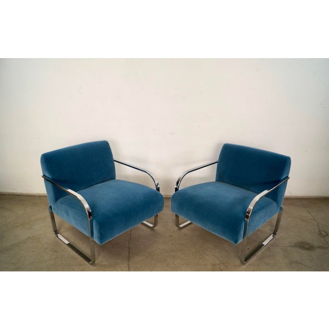 Pair of vintage lounge chairs for sale. These were manufactured by Williams Sonoma, and were made in Italy. They have a...