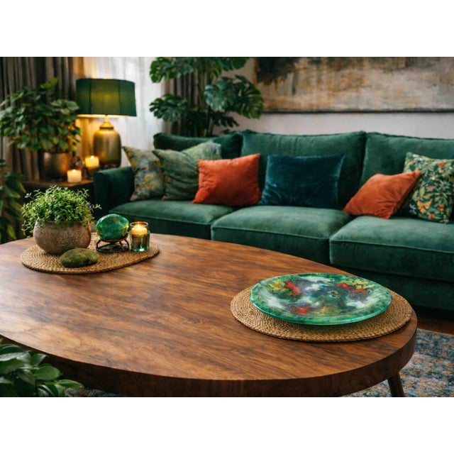 Mid 20th Century Abstract Fused Nahariya Art Glass Platter Centerpiece Bowl by Andreas Meyer For Sale - Image 14 of 14