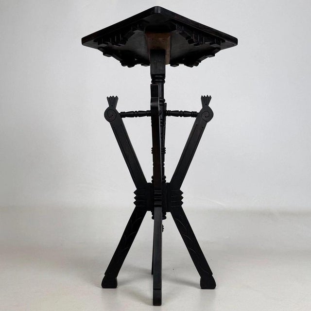 Antique English Ebonised Side Table, 1920 For Sale - Image 3 of 12