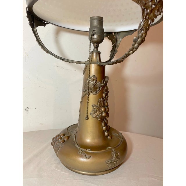 Large Antique Bronze Patinated Grape Pairpoint Electric Oil Style Table Lamp For Sale In New York - Image 6 of 15