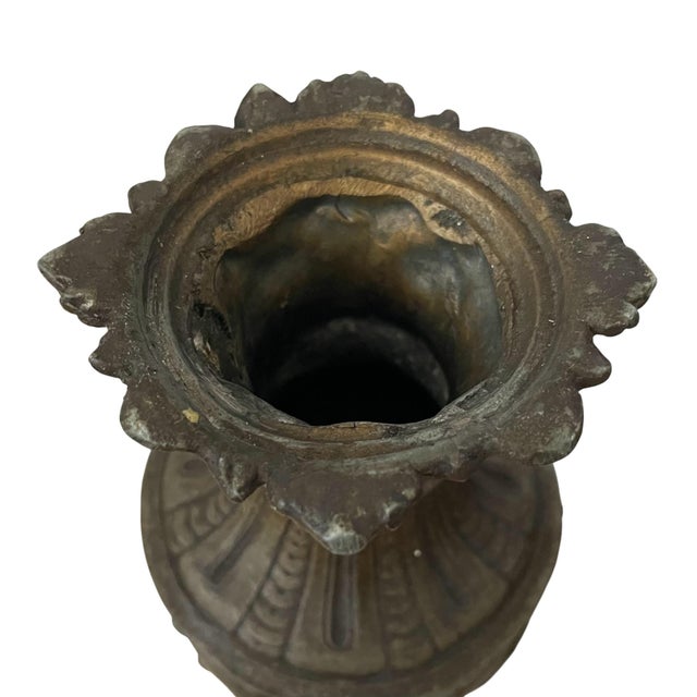 Pair of Antique Late 19th Century French Bronze Urns Cassolettes Marble Bases For Sale - Image 9 of 12