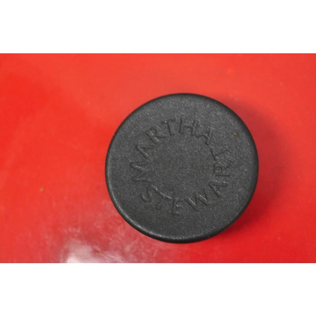 Mid-Century Modern Late 20th Century Martha Stewart Collection Red Cast Iron Dutch Oven Covered Pot For Sale - Image 3 of 11