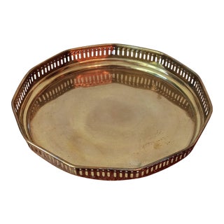 Octagonal Brass Coffee Table Tray For Sale