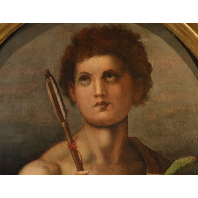 16th Century Andrea Del Sarto. Bottega, Saint Sebastian Del Sarto, 1560, Oil on Panel For Sale - Image 5 of 13