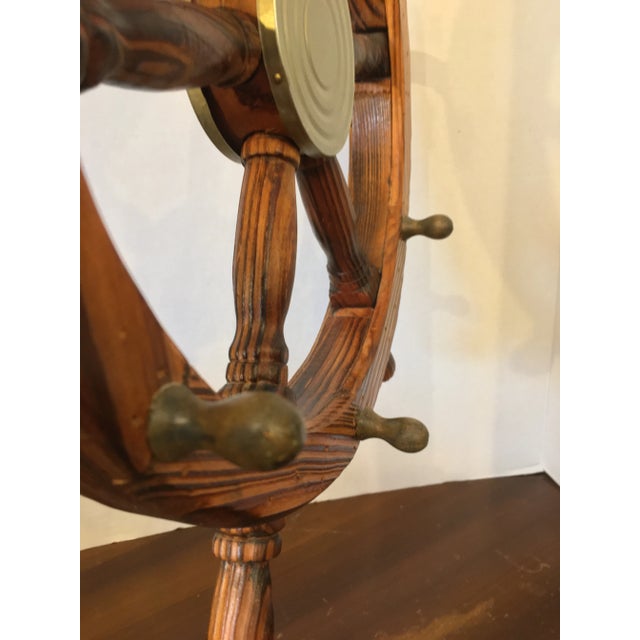 Wood 1950s Mid Century Nautical Ship's Wheel Wall Hooks For Sale - Image 7 of 10
