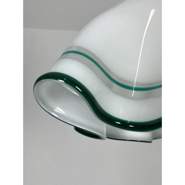 Green Murano Glass Pendant in the style of Venini, 1960s For Sale - Image 8 of 13