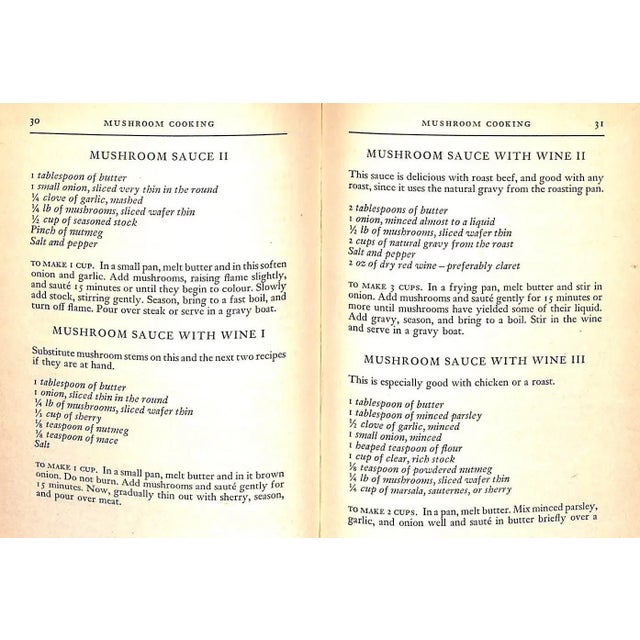 Paper "Mushroom Cooking" Book 1954 Lapolla, Garibaldo M. For Sale - Image 7 of 9