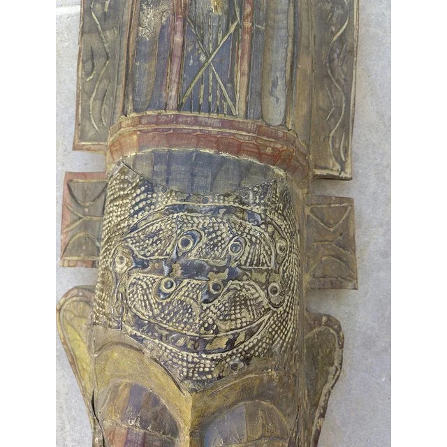 African Mask in Carved Wood, 1950s For Sale - Image 11 of 12