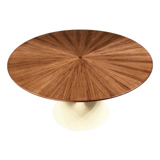 1960s Aaron Saxton Radial Walnut Table Top for 6–8 Seater Dining Table For Sale