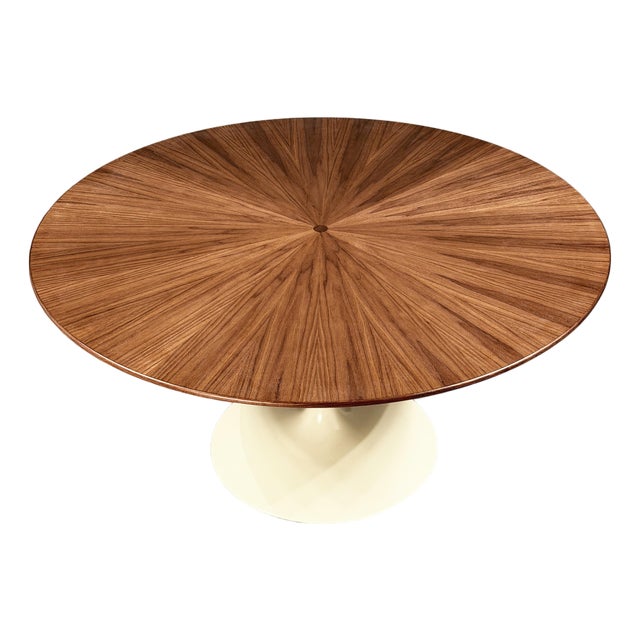 1960s Aaron Saxton Radial Walnut Table Top for 6–8 Seater Dining Table For Sale