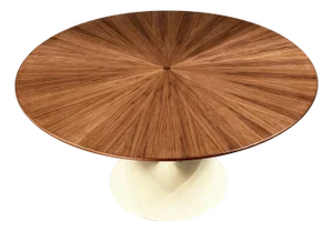 1960s Aaron Saxton Radial Walnut Table Top for 6–8 Seater Dining Table