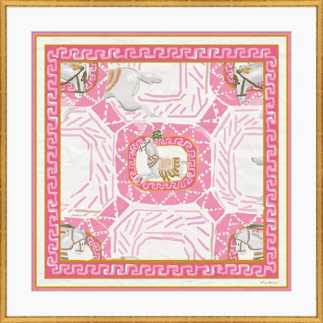 Contemporary Equitation in Pink Framed Art Print by Dana Gibson For Sale - Image 3 of 3