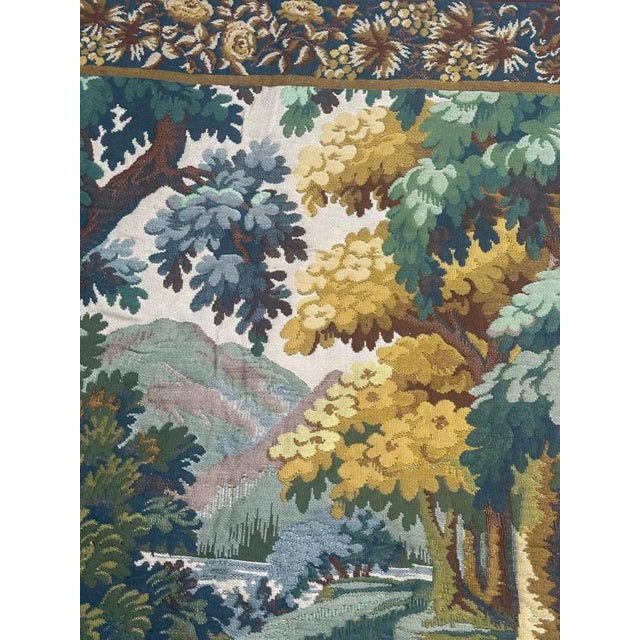 Vintage French Verdure Jacquard Tapestry in the style of Aubusson, 1970s For Sale - Image 15 of 18