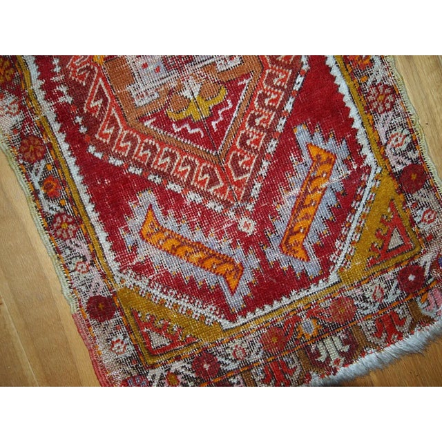 Traditional 1920s Turkish Yastik Rug - 1.4' X 2.8' For Sale - Image 3 of 10