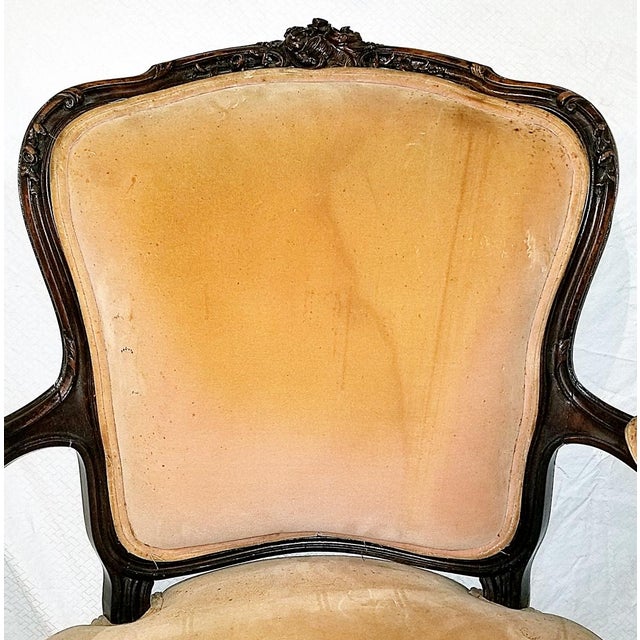 French Late 19th Century French Louis-Xv Style Fauteiul Armchair For Sale - Image 3 of 10