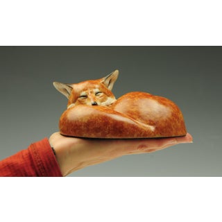 Mini Red Repose by Jeremy Bradshaw | Bronze Sculpture of a sleeping fox For Sale