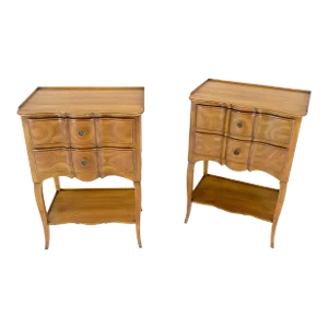 John Widdicomb Cherry Two Drawers Night Stands End Side Bed Tables - A Pair