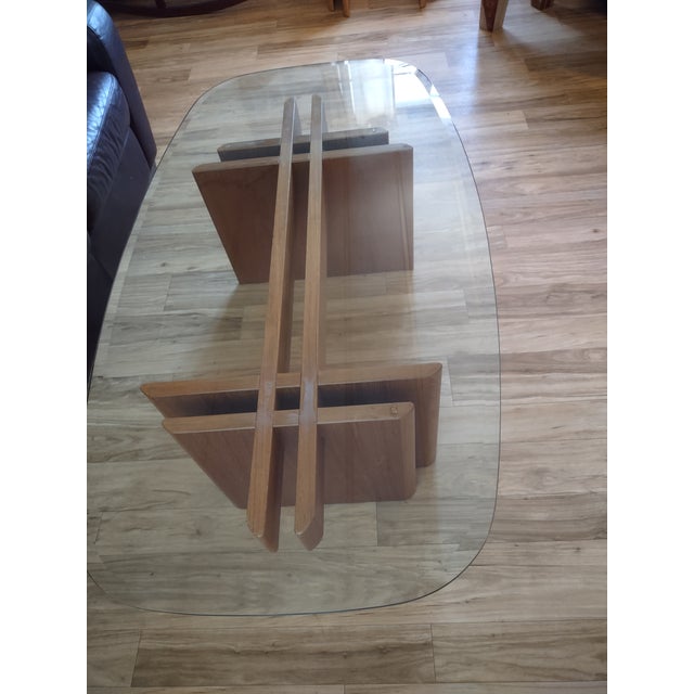 Mid-Century Modern Gustav Gaarde Trekanten Oblong Teak and Glass Table For Sale - Image 3 of 7