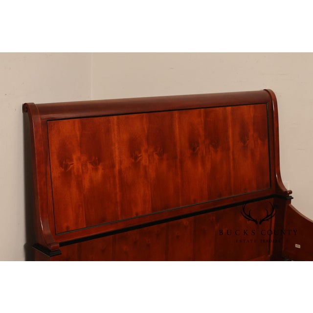 Century Furniture Biedermeier Style Yew Wood Queen Sleigh Bed For Sale - Image 14 of 18