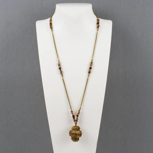 French jewelry artist Henry Perichon (also known as renowned designer Henry) designed this stunning brass and Talosel...